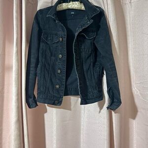 Black Denim DIY Patched and Distressed Jacket